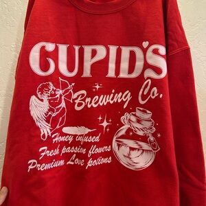 Gildan Red Valentines Cupid's Brewing Company Sweatshirt
